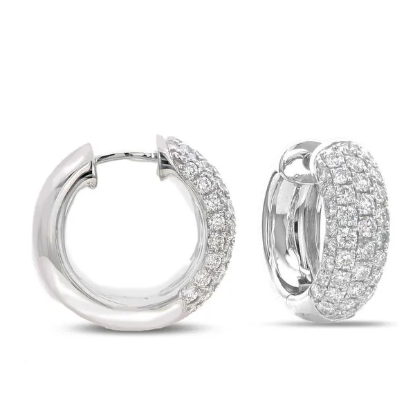 Diamond Huggie Hoop Earrings DeScenza Diamonds Boston, MA