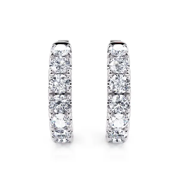 DeScenza Collection Diamond Hoop Earrings DeScenza Diamonds Boston, MA