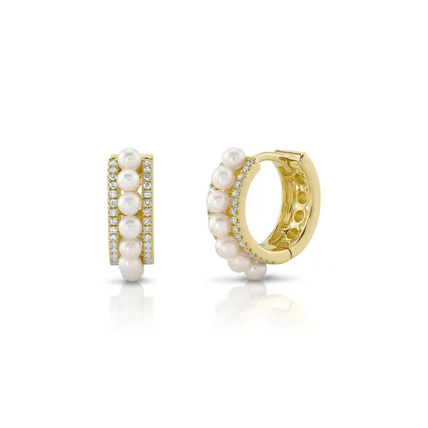 Shy Creation Pearl Hoop Earring DeScenza Diamonds Boston, MA