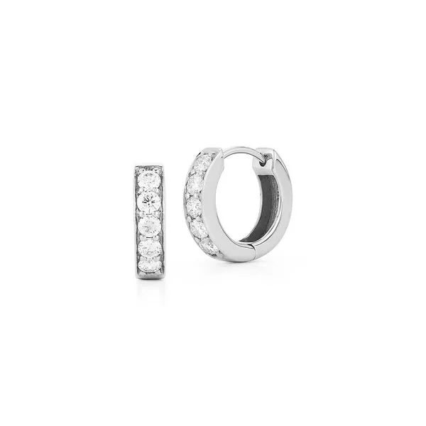 Sofer Hoop Diamond Earrings DeScenza Diamonds Boston, MA