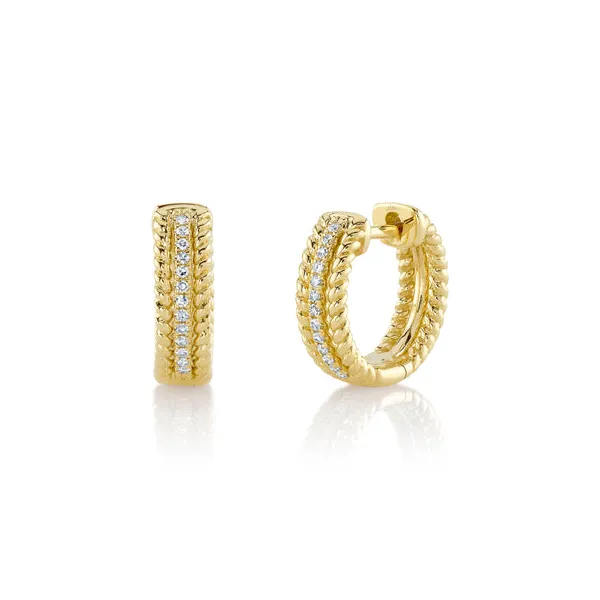 Shy Creation Diamond Hoop Earrings DeScenza Diamonds Boston, MA