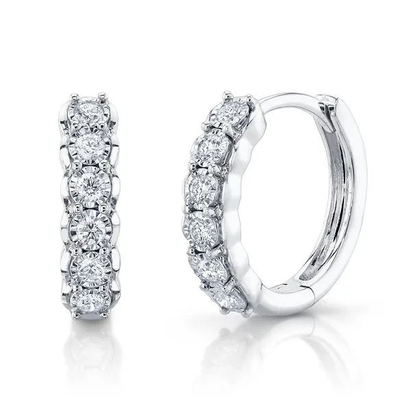 Shy Creation Diamond Hoop Earrings DeScenza Diamonds Boston, MA