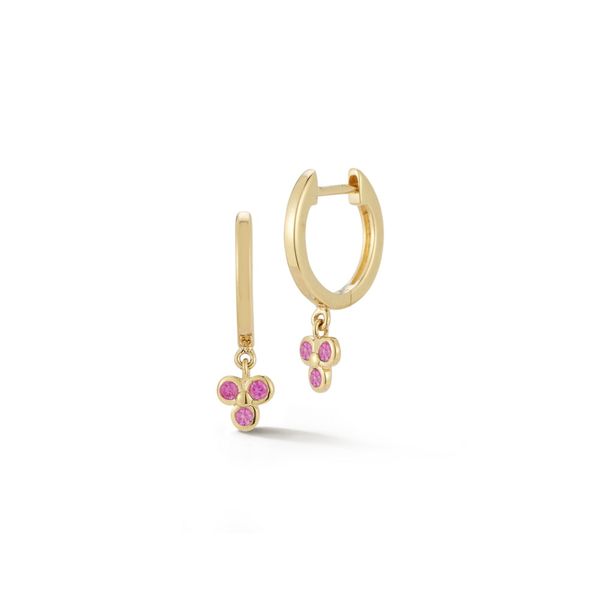 Sofer  Pink Sapphire Hoop Earrings DeScenza Diamonds Boston, MA