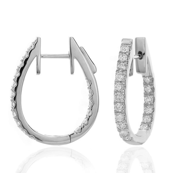DeScena Collection Diamond Hoop Earrings DeScenza Diamonds Boston, MA