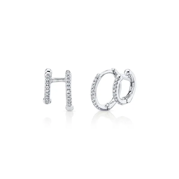 Shy Creation Diamond Hoop Earrings DeScenza Diamonds Boston, MA