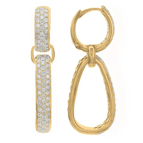 Diamond Dangle Hoop Earrings DeScenza Diamonds Boston, MA