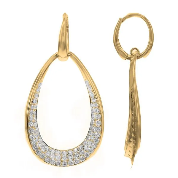 Diamond Tear Drop Earrings DeScenza Diamonds Boston, MA