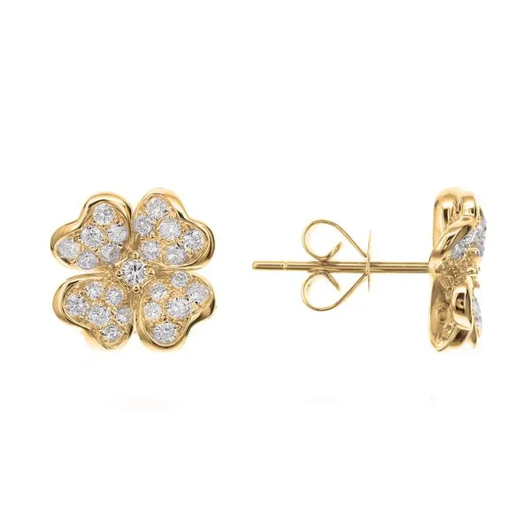 Diamond Flower Earrings DeScenza Diamonds Boston, MA
