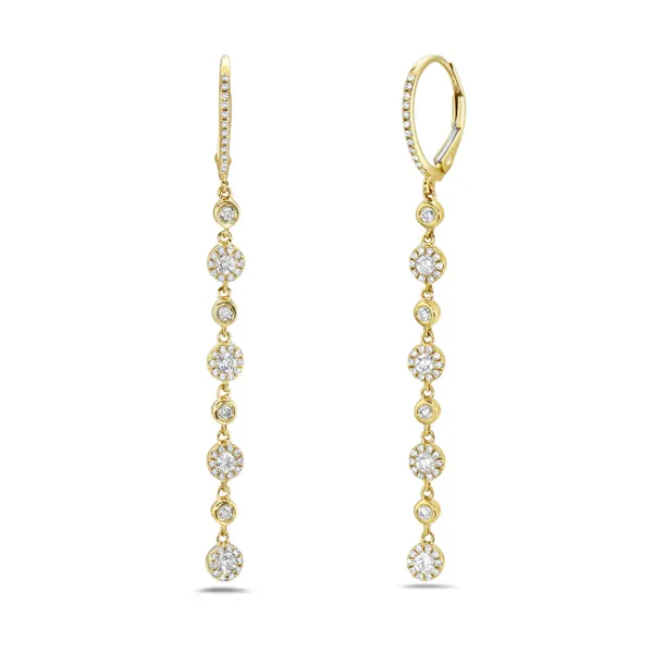 DeScenza Collection Bezel Diamond Drop Earrings DeScenza Diamonds Boston, MA