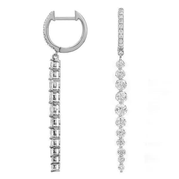 Diamond Dangle Drop Earrings DeScenza Diamonds Boston, MA