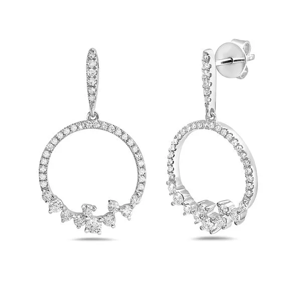 Diamond Open Circle Earring DeScenza Diamonds Boston, MA