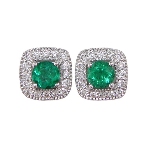 DeScenza Collection Diamond and Emerald Earrings DeScenza Diamonds Boston, MA