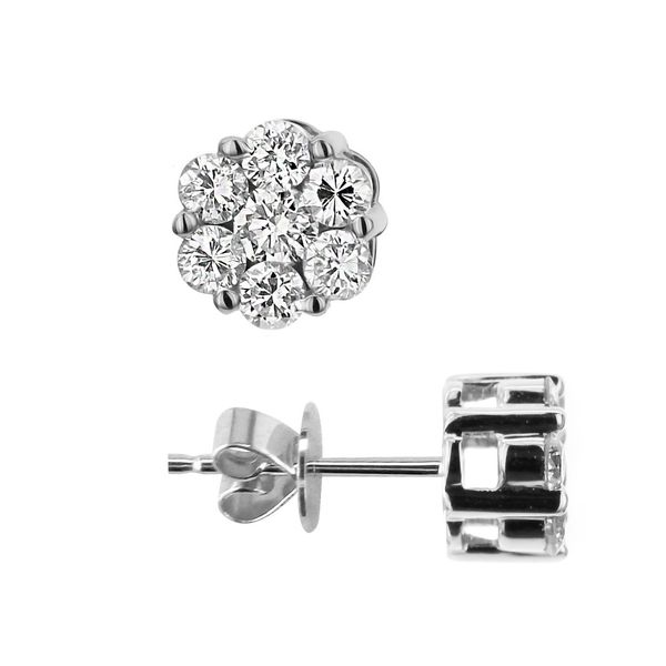 DeScenza Collection Diamond Cluster Earrings DeScenza Diamonds Boston, MA