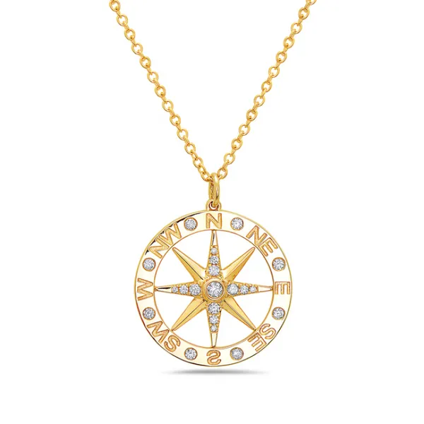 DeScenza Collection Diamond Compass Necklace DeScenza Diamonds Boston, MA