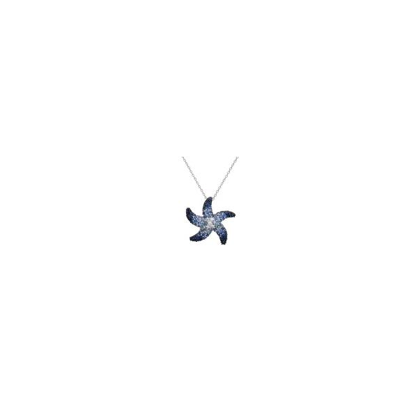 DeScenza Collection White Gold Sapphire Starfish Pendant DeScenza Diamonds Boston, MA