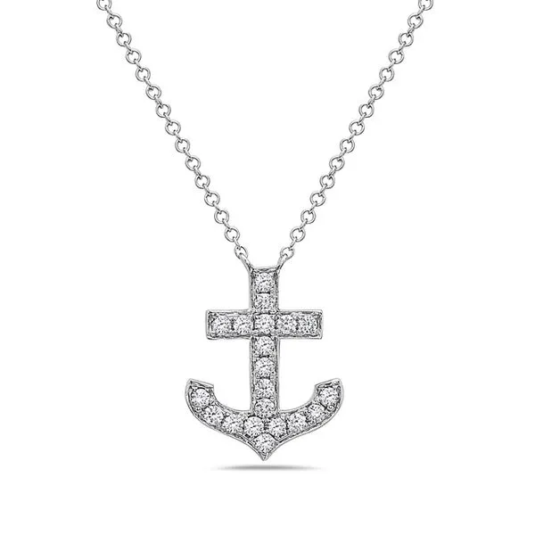 DeScenza Collection Diamond Anchor Necklace DeScenza Diamonds Boston, MA