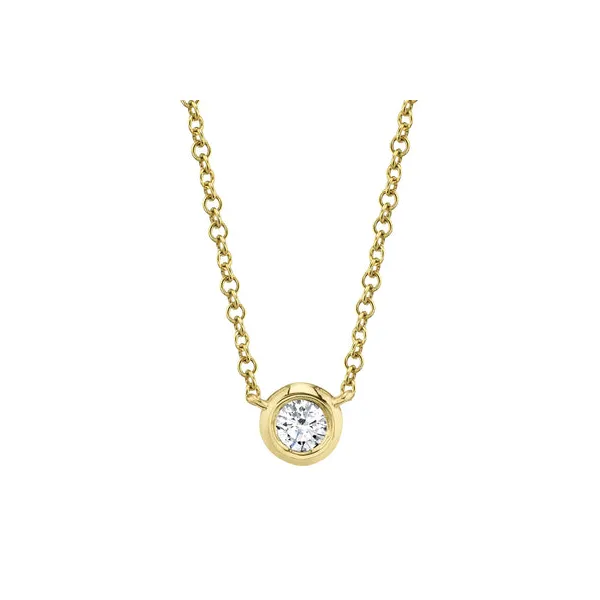 Shy Creation Diamond Bezel Necklace DeScenza Diamonds Boston, MA