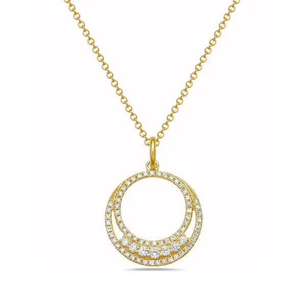 DeScenza Collection Diamond Double Circle Pendant DeScenza Diamonds Boston, MA