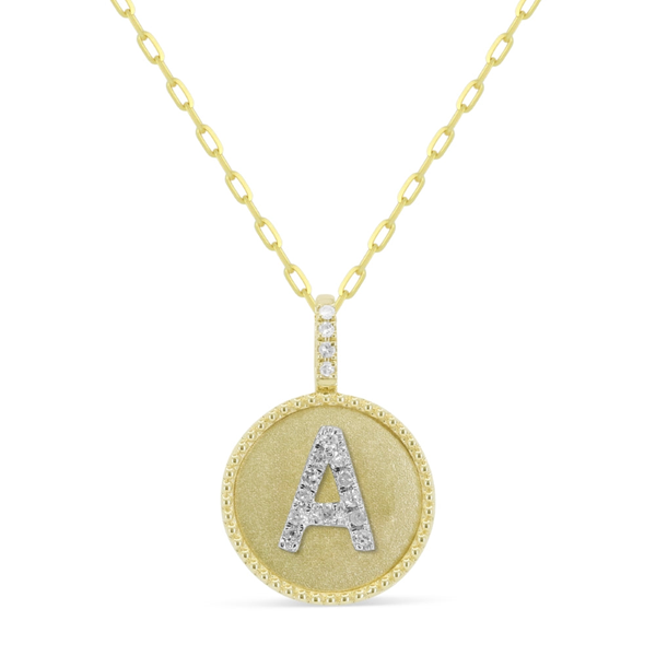 DeScenza Collection Diamond Initial Necklace DeScenza Diamonds Boston, MA
