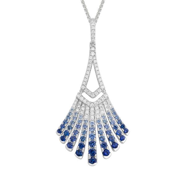 DeScenza Collection Diamond and Sapphire Necklace DeScenza Diamonds Boston, MA