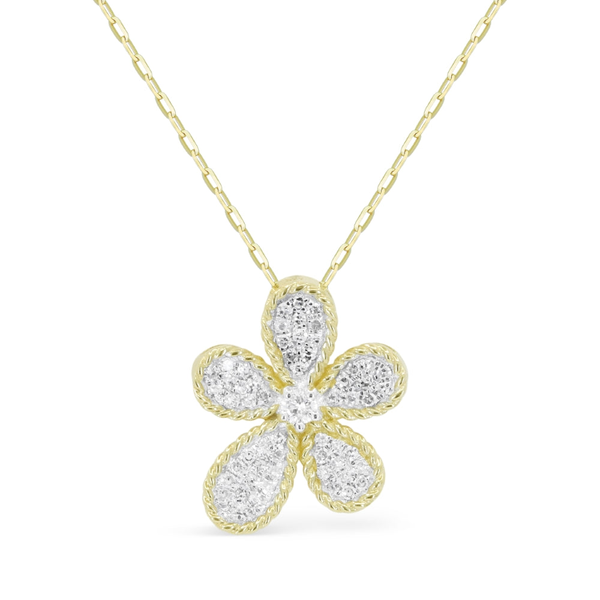 DeScenza Collection Diamond Flower Necklace DeScenza Diamonds Boston, MA