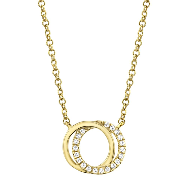 Shy Creation Diamond Love Knot Circle Necklace DeScenza Diamonds Boston, MA