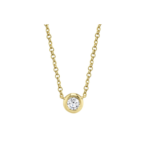 Shy Creation Diamond Bezel Necklace DeScenza Diamonds Boston, MA