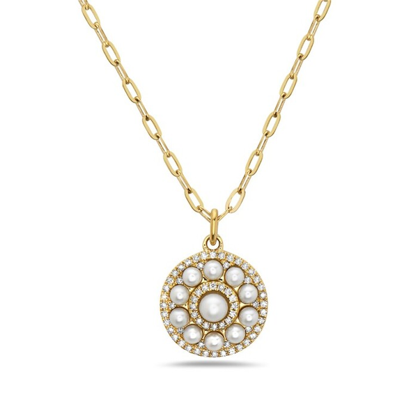 DeScenza Collection Diamond and Pearl Necklace DeScenza Diamonds Boston, MA