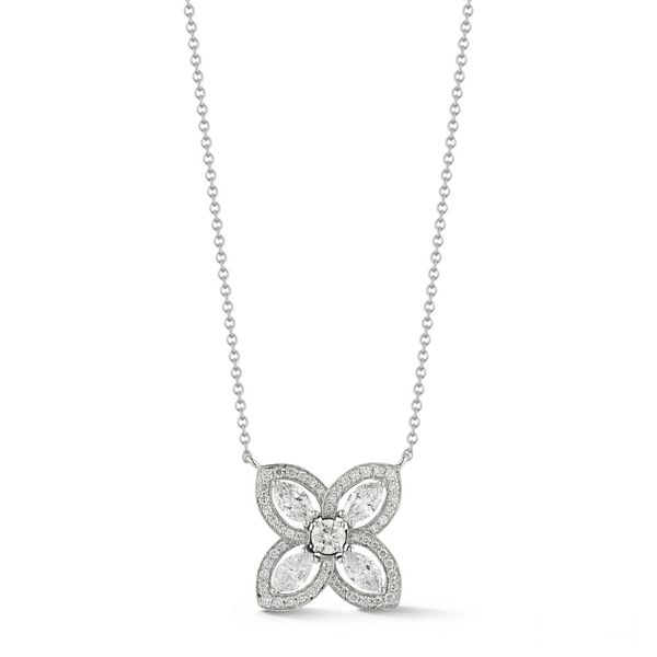 Sofer Diamond Flower Necklace DeScenza Diamonds Boston, MA