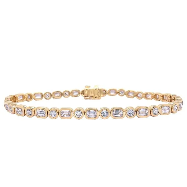 DeScenza Collection Gold Bezel Diamond Bracelet DeScenza Diamonds Boston, MA
