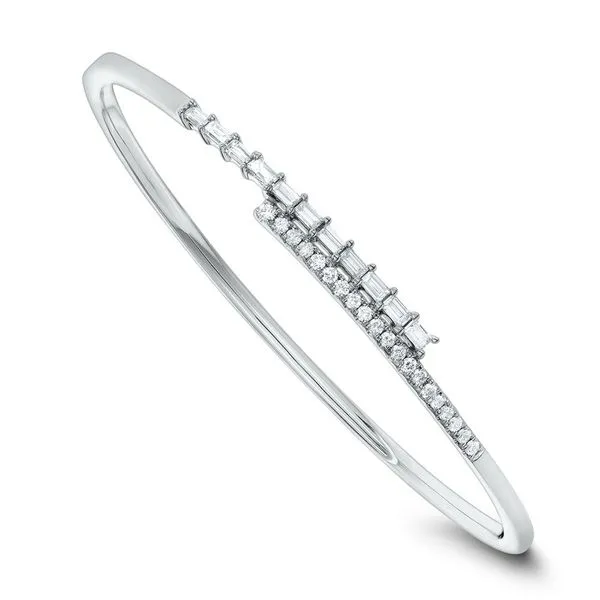 Diamond Bypass Bangle Bracelet DeScenza Diamonds Boston, MA