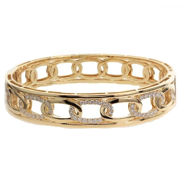 DeScenza Collection Diamond Curb Link Bangle Bracelet DeScenza Diamonds Boston, MA