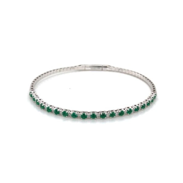 DeScenza Collection Diamond and Emerald Bracelet DeScenza Diamonds Boston, MA