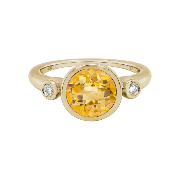 Citrine and Diamond band DeScenza Diamonds Boston, MA