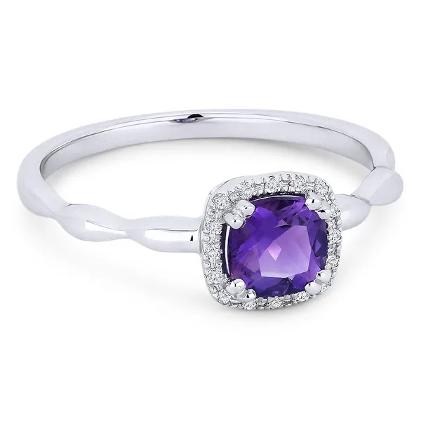 DeScenza Collection Diamond and Amethyst Ring DeScenza Diamonds Boston, MA