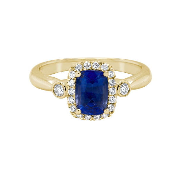 DeScenza Collection Diamond and Sapphire Ring DeScenza Diamonds Boston, MA