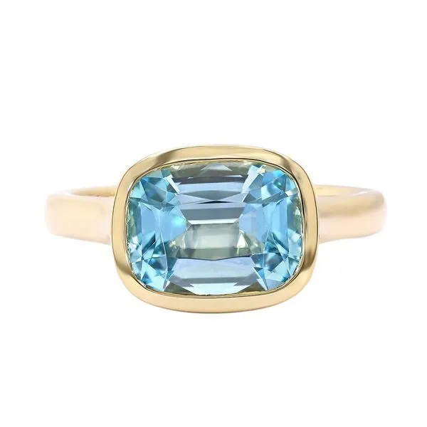 DeScenza Collection Blue Topaz Bezel Ring DeScenza Diamonds Boston, MA