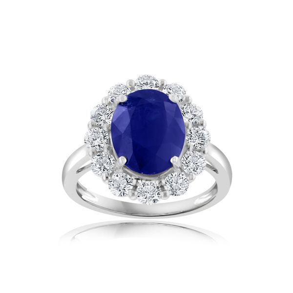 DeScenza Collection Diamond and Sapphire Ring DeScenza Diamonds Boston, MA