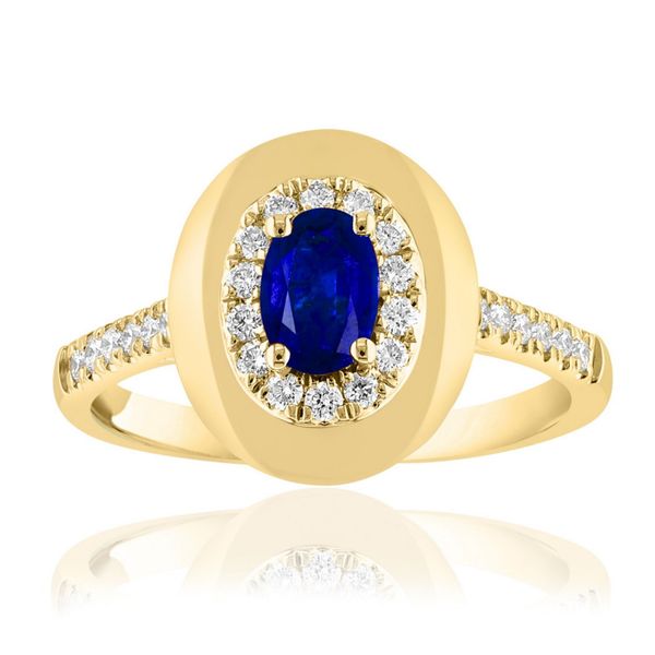 DeScenza Collection Diamond and Sapphire Ring DeScenza Diamonds Boston, MA