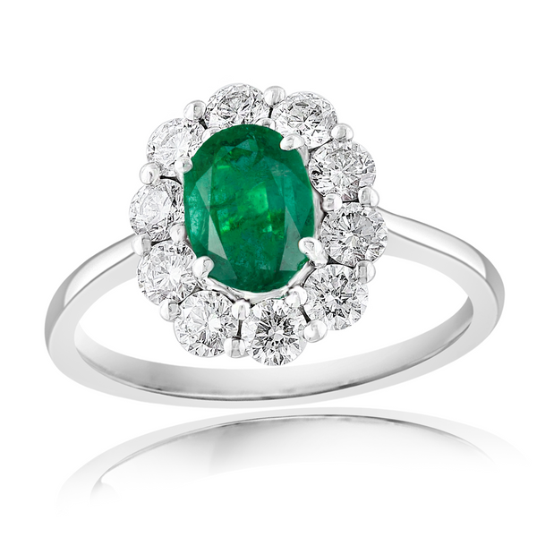 DeScenza Collection Diamond and Emerald Ring DeScenza Diamonds Boston, MA