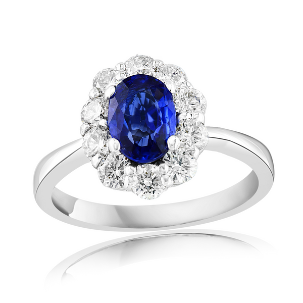 DeScenza Collection Diamond and Sapphire Ring DeScenza Diamonds Boston, MA