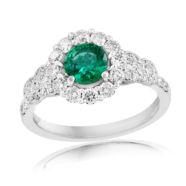 DeScenza Collection Diamond and Emerald Ring DeScenza Diamonds Boston, MA