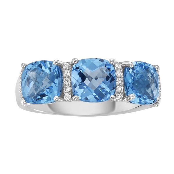 DeScenza Collection Diamond and Sky Blue Topaz Ring DeScenza Diamonds Boston, MA