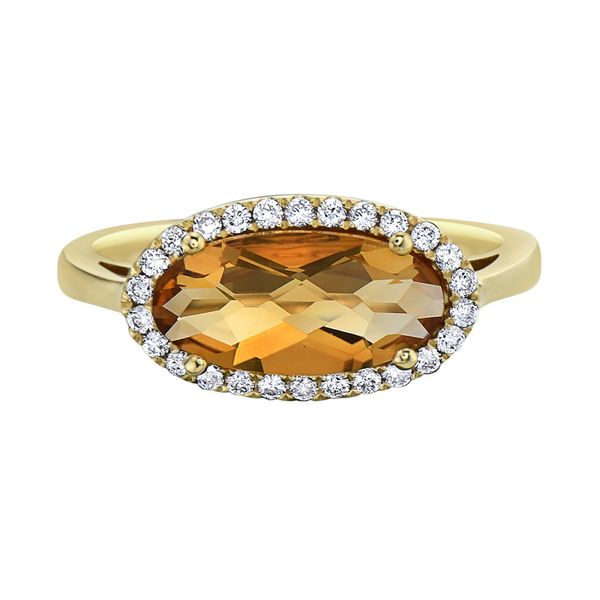 DeScenza Collection Diamond and Citrine Ring DeScenza Diamonds Boston, MA