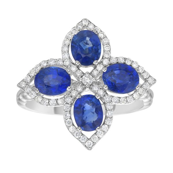 DeScenza Collection Diamond and Sapphire Ring DeScenza Diamonds Boston, MA