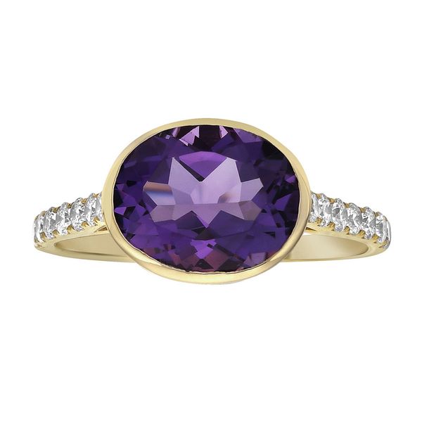 DeScenza Collection Diamond and Amethyst Ring DeScenza Diamonds Boston, MA