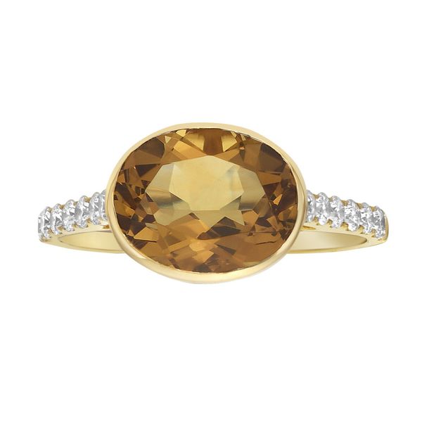 DeScenza Collection Diamond and Citrine Ring DeScenza Diamonds Boston, MA