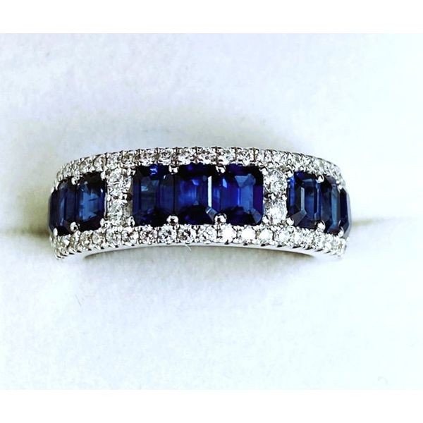 DeScenza Collection Diamond and Sapphire Band DeScenza Diamonds Boston, MA