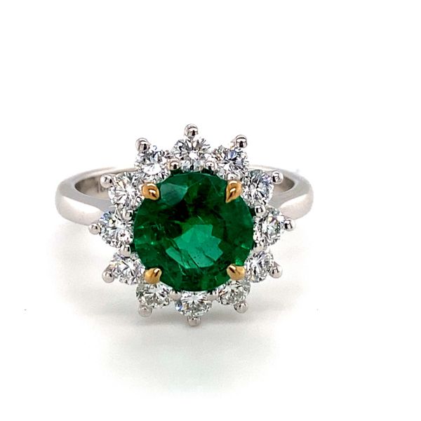 DeScenza Collection Diamond and Emerald Ring DeScenza Diamonds Boston, MA