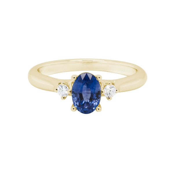 DeScenza Collection Diamond and Sapphire Ring DeScenza Diamonds Boston, MA